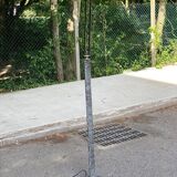 Vintage Italian floor lamp with gray marble effect and oval dome