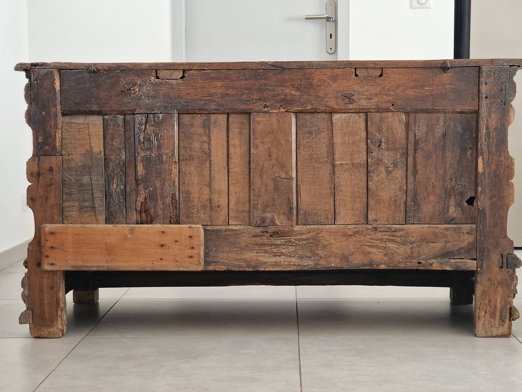 Antique carved oak chest