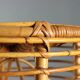 Vintage woven bamboo stool, Italian design from the 1970s.