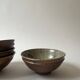 Ceramic ramekins/bowls, stoneware, pyrite, La Borne, France, 1970