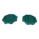 Pair of Digoin Sarreguemines barbotine bottle coasters