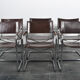 Set of 5 Cantilever MG5 chairs by Matteo Grassi in brown leather