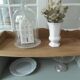 Small vintage bookcase, 5 fixed shelves, interior sublimated in verdigris, waxed finish.