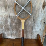 Old Tennis Racket LA HUTTE Imperial Wood + Zephyr Metal Protection #B766