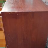 Low cabinet with 2 types of wood