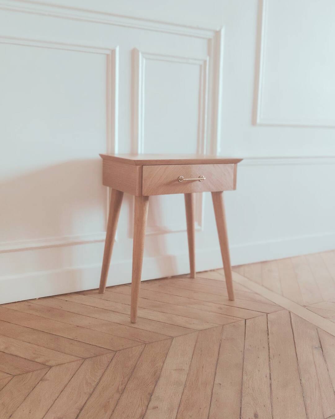 Renovated vintage Scandinavian bedside table, 1950s-60s.