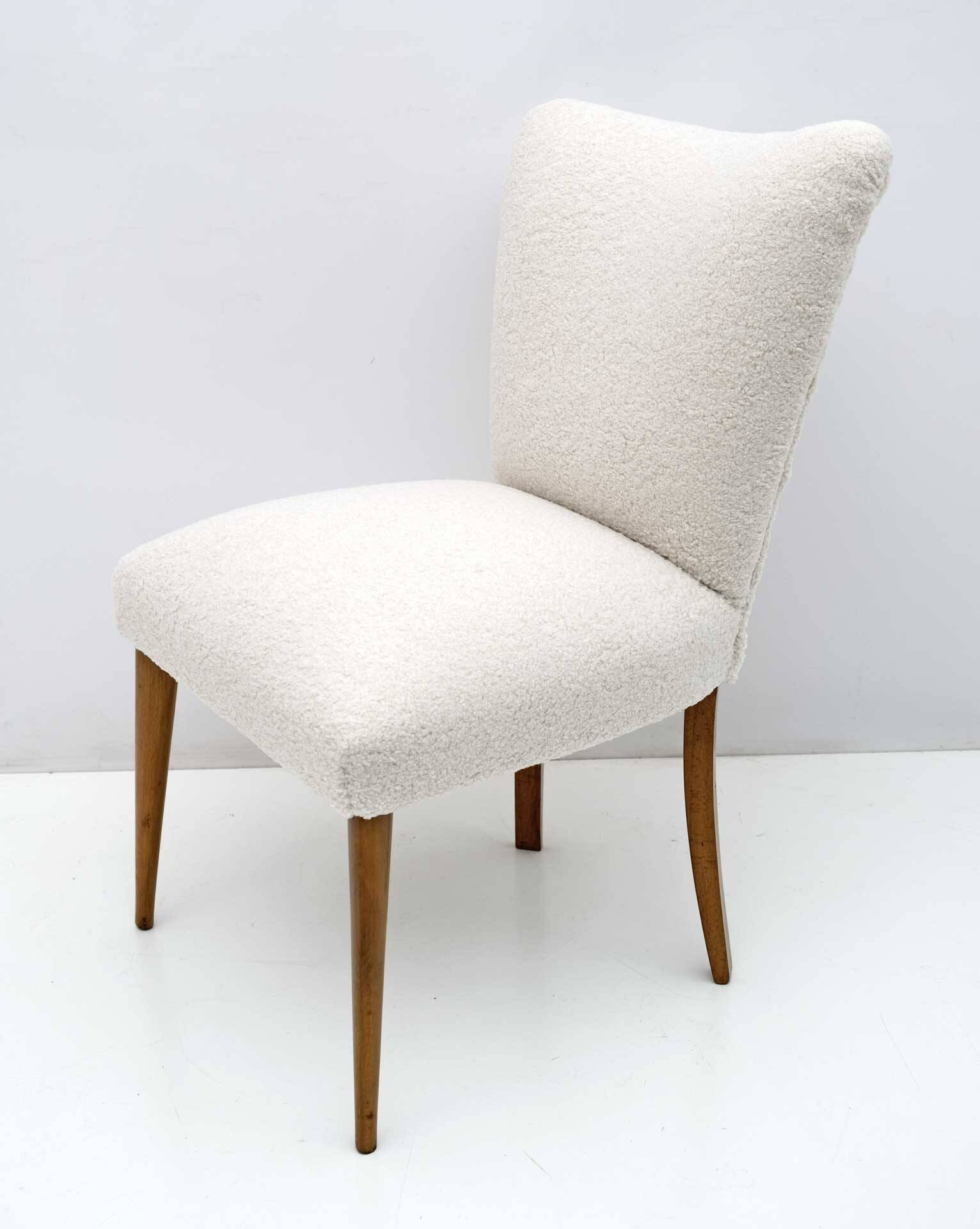 Mid-Century Modern Italian Bouclé Small Armchair, 1950s