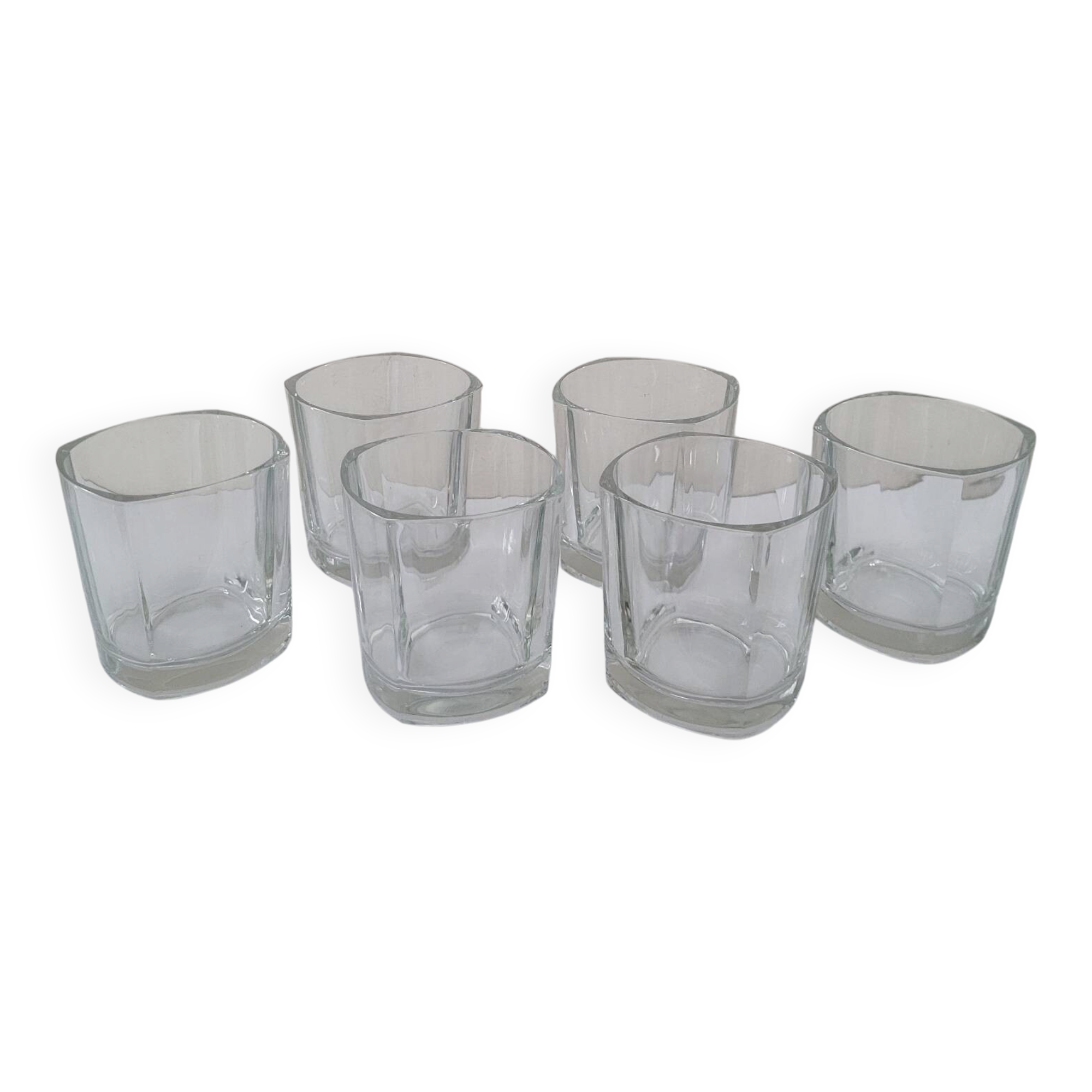 Lot de 6 verres à whisky à facettes vintage années 70-80