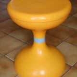 Tabouret en plastique orange Space age années 70s