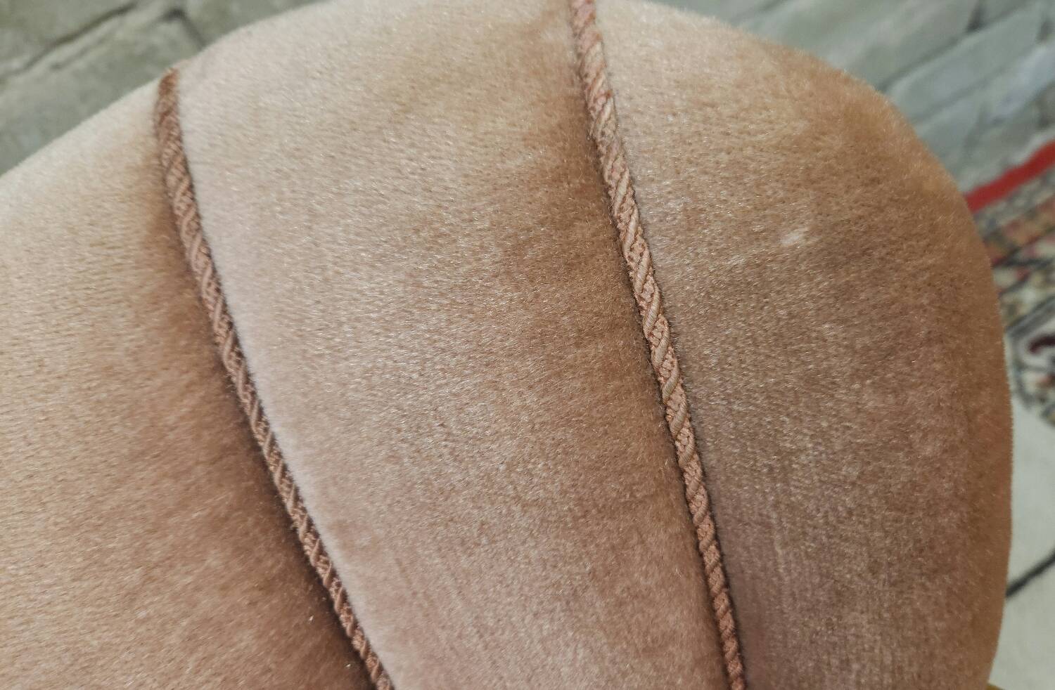 Pair of pink velvet cocktail armchairs 1960