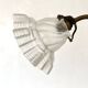 Antique swan neck wall lamp with frosted glass and porcelain