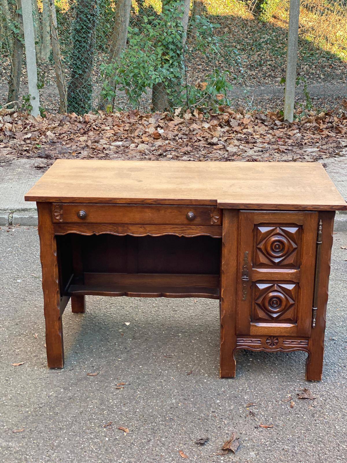 Spanish desk from the 19th century in solid wood 120x65cm