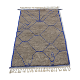 Berber carpet taupe and majorelle blue 200x308cm