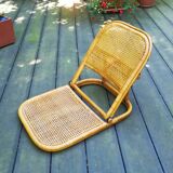 Folding rattan beach chair, USA, 1960s