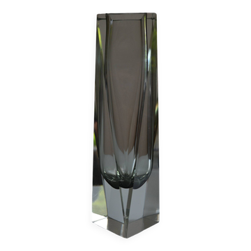 Vase Murano Sommerso Gris bleu 30 cm Vintage 1970