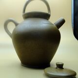Jug goat gargoulette pitcher in brown stoneware digoin crespot