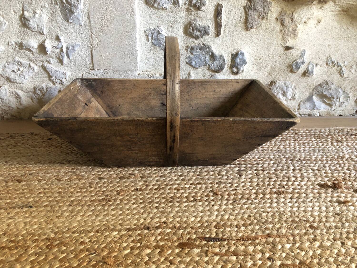 Renovated wooden grape harvest basket