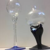 Duo Oil Lamps Nightlight or Soliflores Blown Glass Murano Work Style