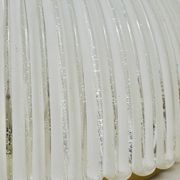 Large striped glass ceiling lamp in brass, Limburg, Germany, 1970s.