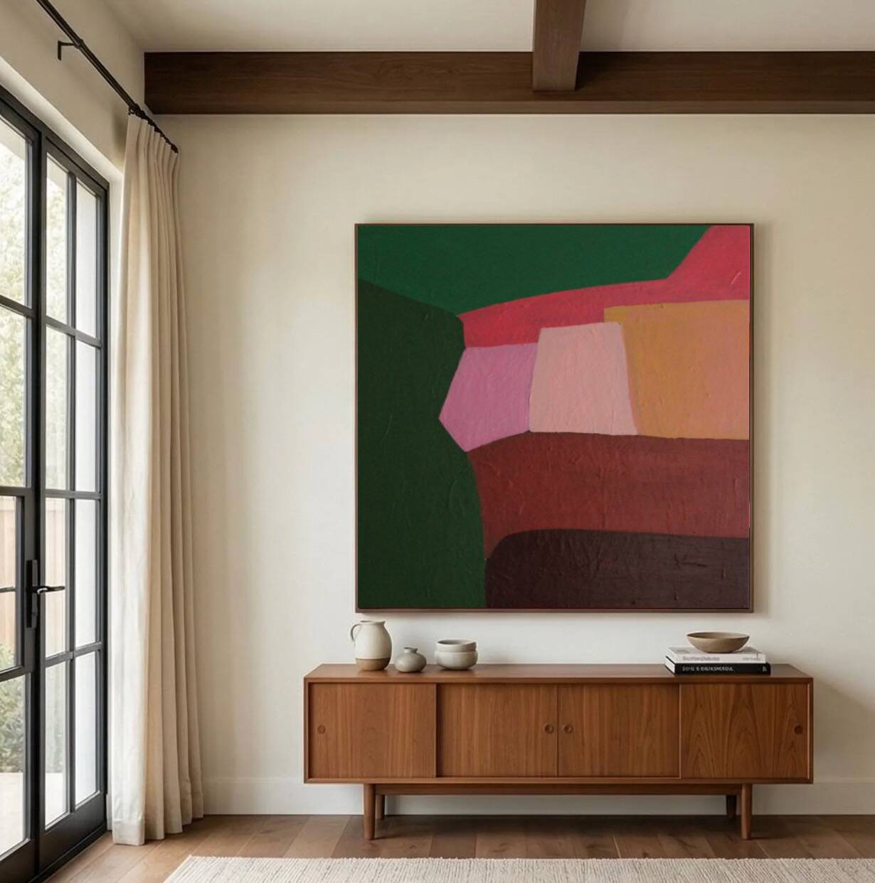 Contemporary colourful abstract "of poetry" 80x80cm