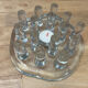 Glass tea warmer and candle holder - Georgshütte style