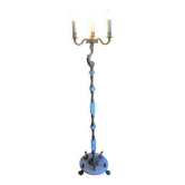 Lampadaire candélabre néo-classique en laiton doré et onyx — Style Flo