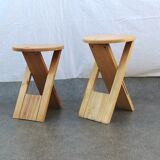 Pair of Suzy folding stools by Adrian Reed for Prince Design Works 1980