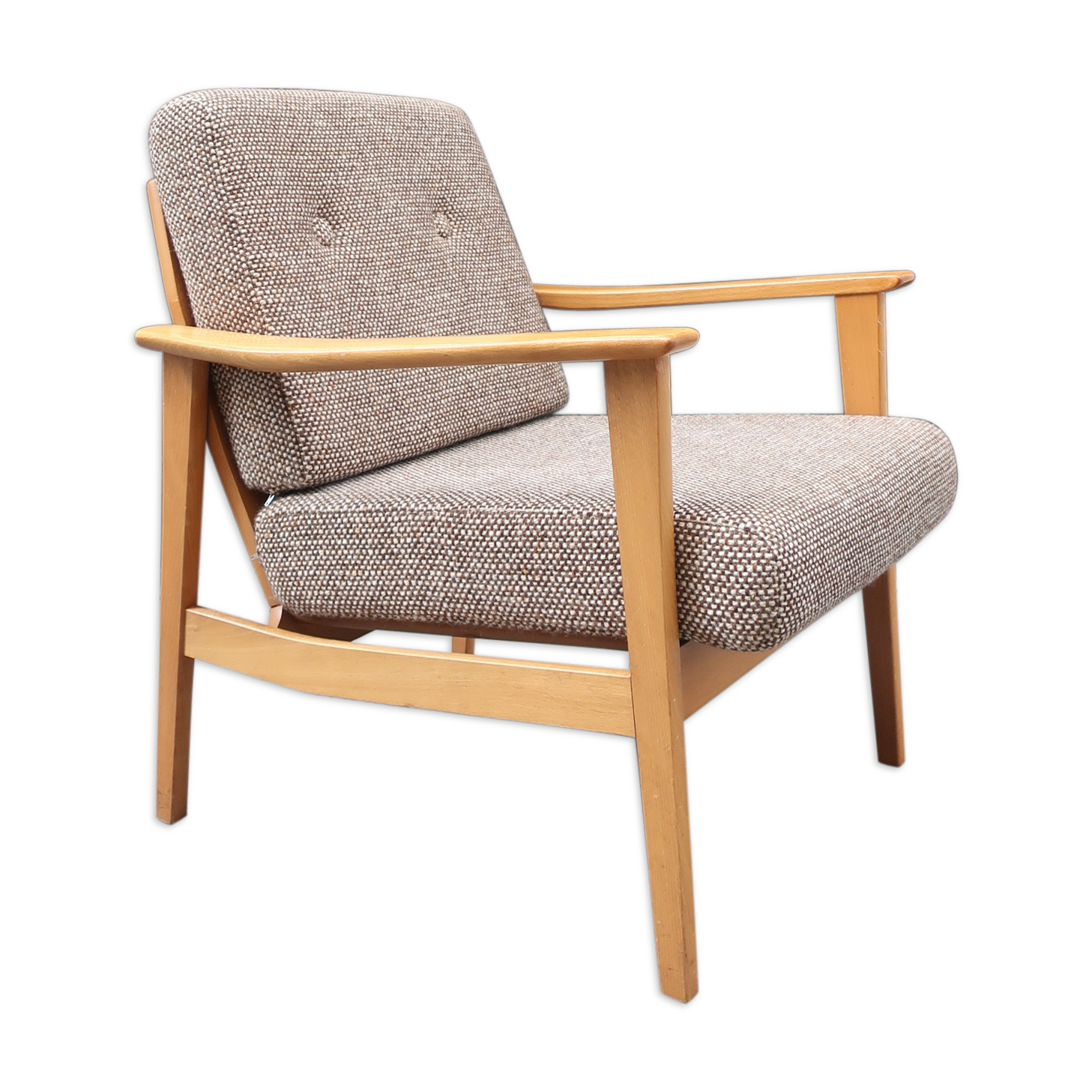 Armchair in wood and fabric 1960