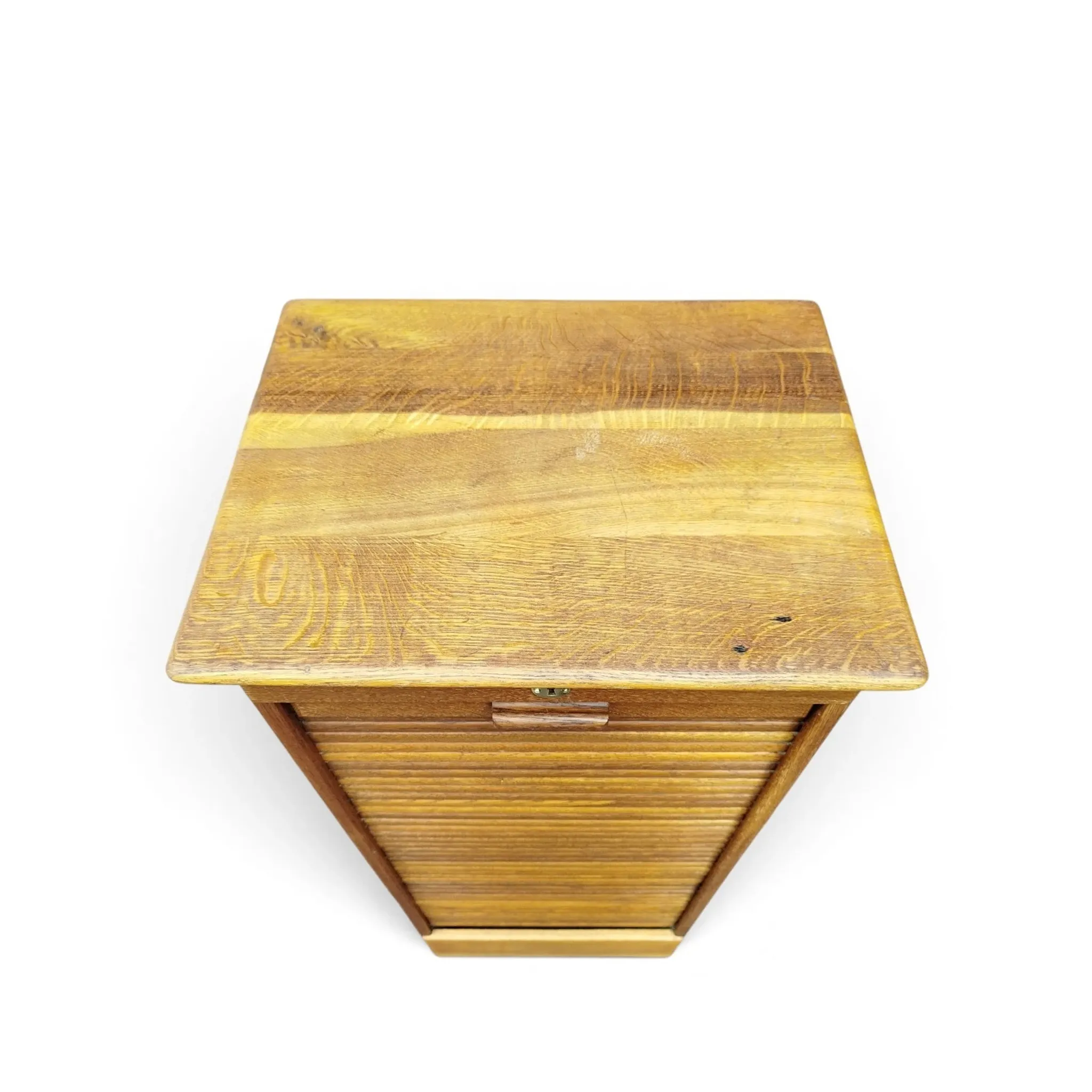 Oak tambour archive cabinet S.M.V. Silkeborg, Denmark 1920s–30s