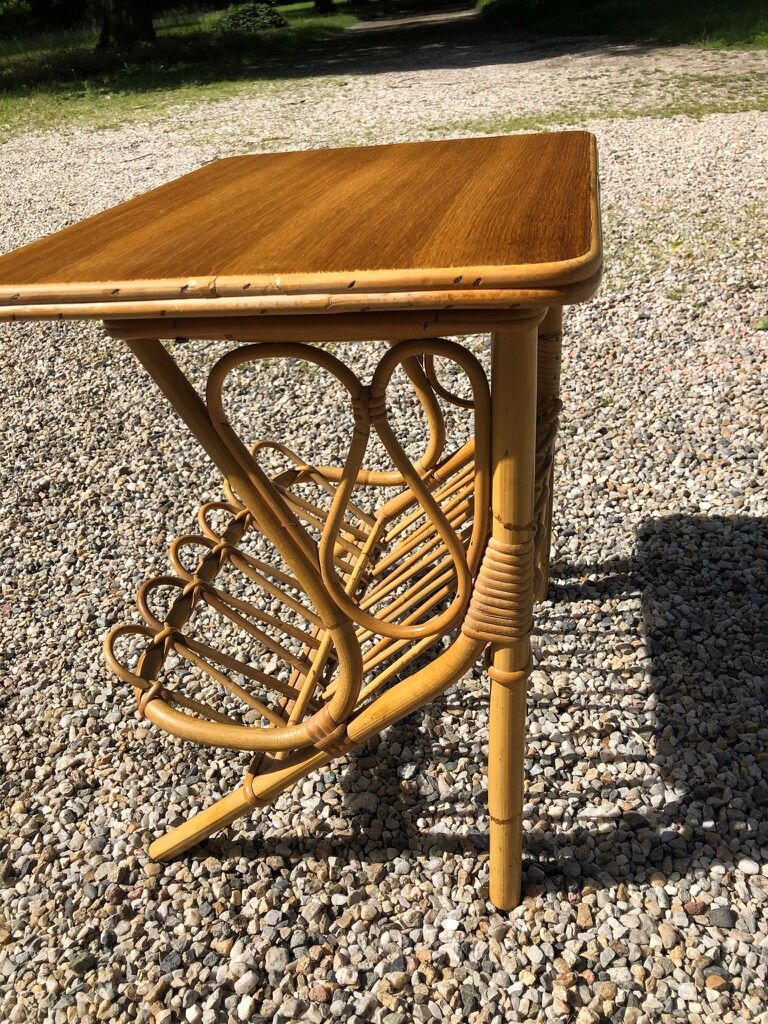 Vintage rattan bedside