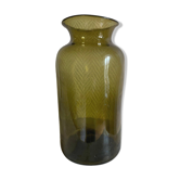 Large green blown glass vase