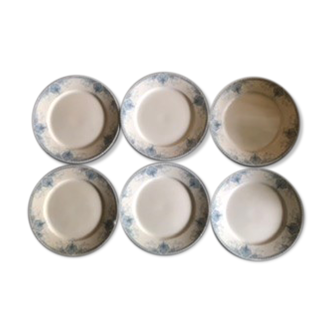 Lot of 6 plates Sarreguemines - Model Art Deco Germaine