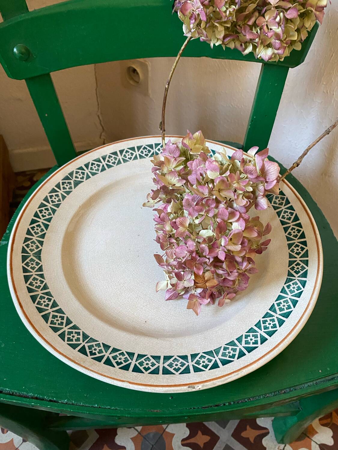 Large round Digoin dish.