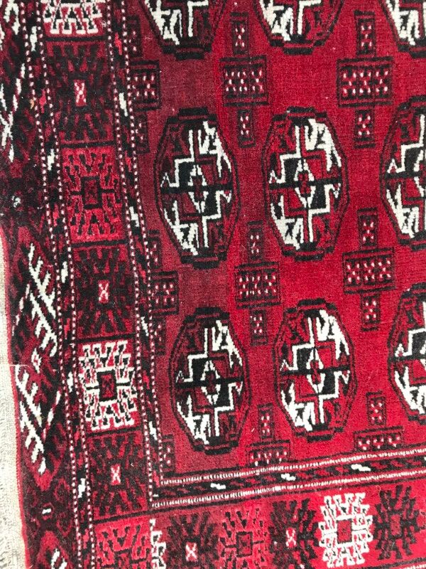 Vintage Bukhara 102 X 130 afghan turkmen carpet