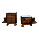 1935s pair of art deco bedside tables, Czechoslovakia