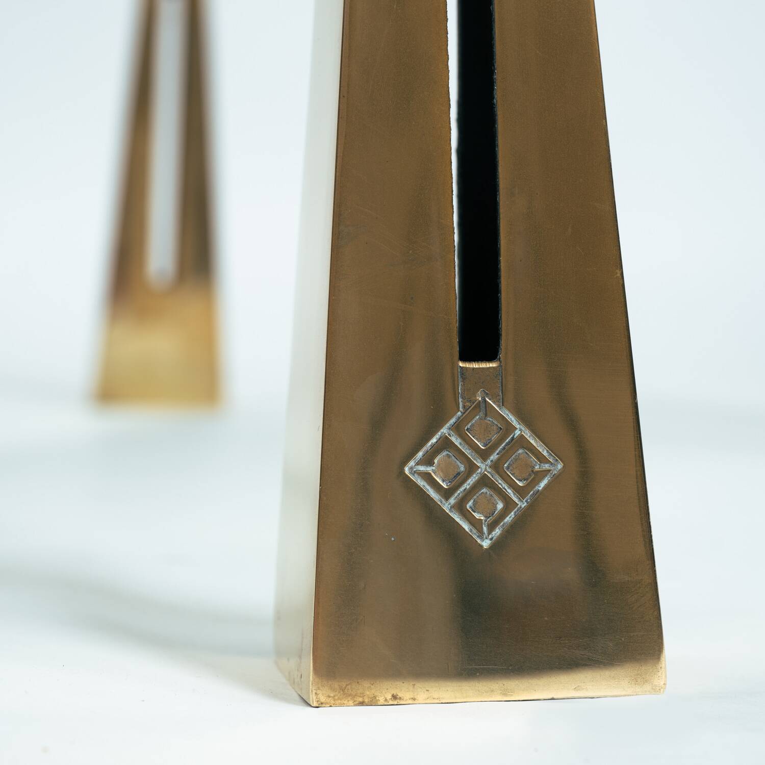 Peter Ghyczy brass and glass coffee table, Netherlands, 1980s