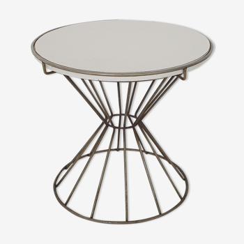 Mid-century metal wire table with formica top, 1960's