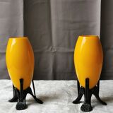 Pair of yellow vases "mickaël powolny and loetz"