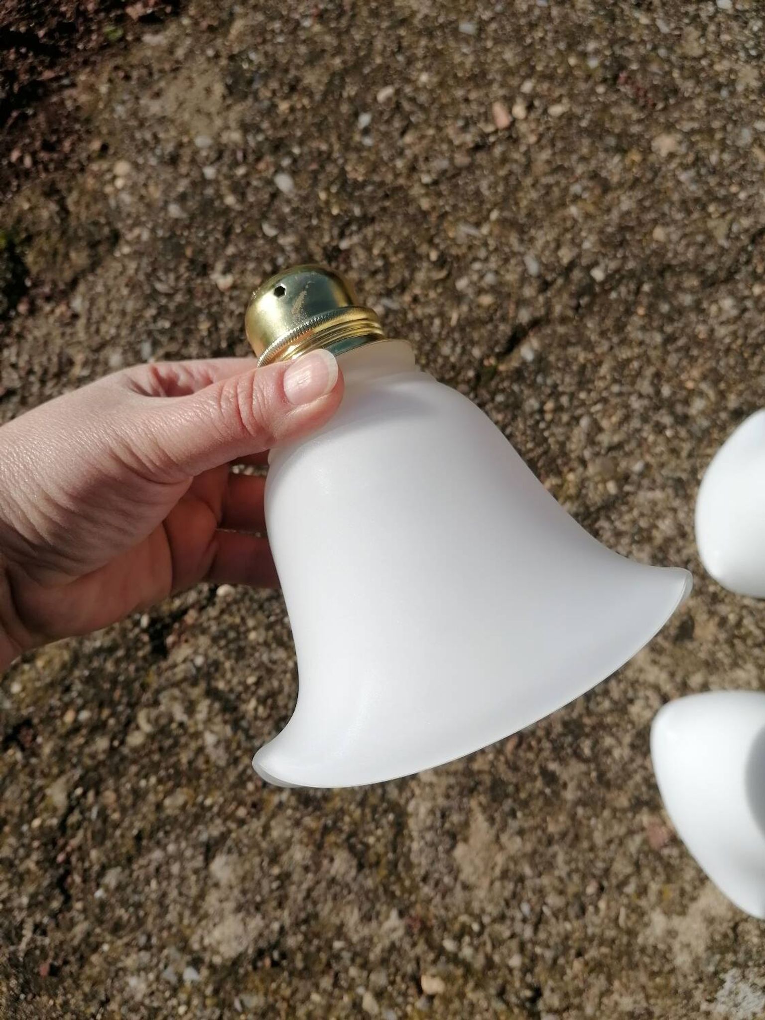 Lot de 3 tulipes baladeuses suspensions vintage en verre