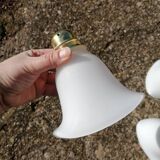 Set of 3 vintage glass hanging tulips