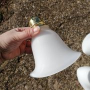 Lot de 3 tulipes baladeuses suspensions vintage en verre
