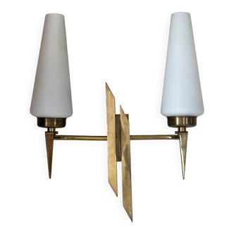 Vintage design solid brass wall light from the 60s