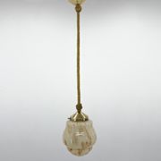 Art Deco Marble Glass Pendant Lignt on Original Rope