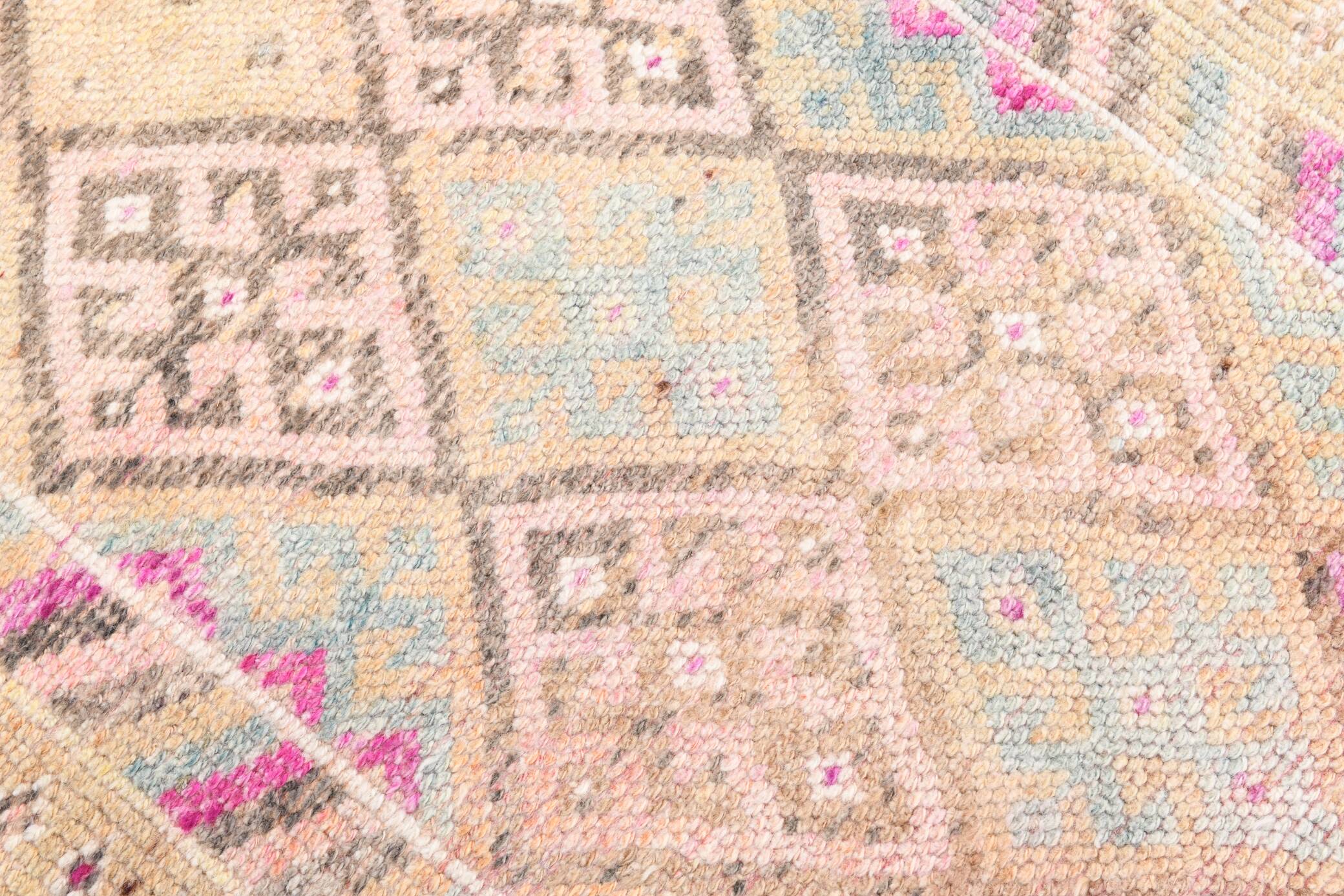 Vintage Super Soft Pink Runner Rug, 85x394Cm