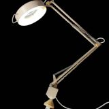 Large articulated lamp magnifying glass for vintage architect's workshop
