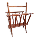 Turned wood magazine rack from the 1950s