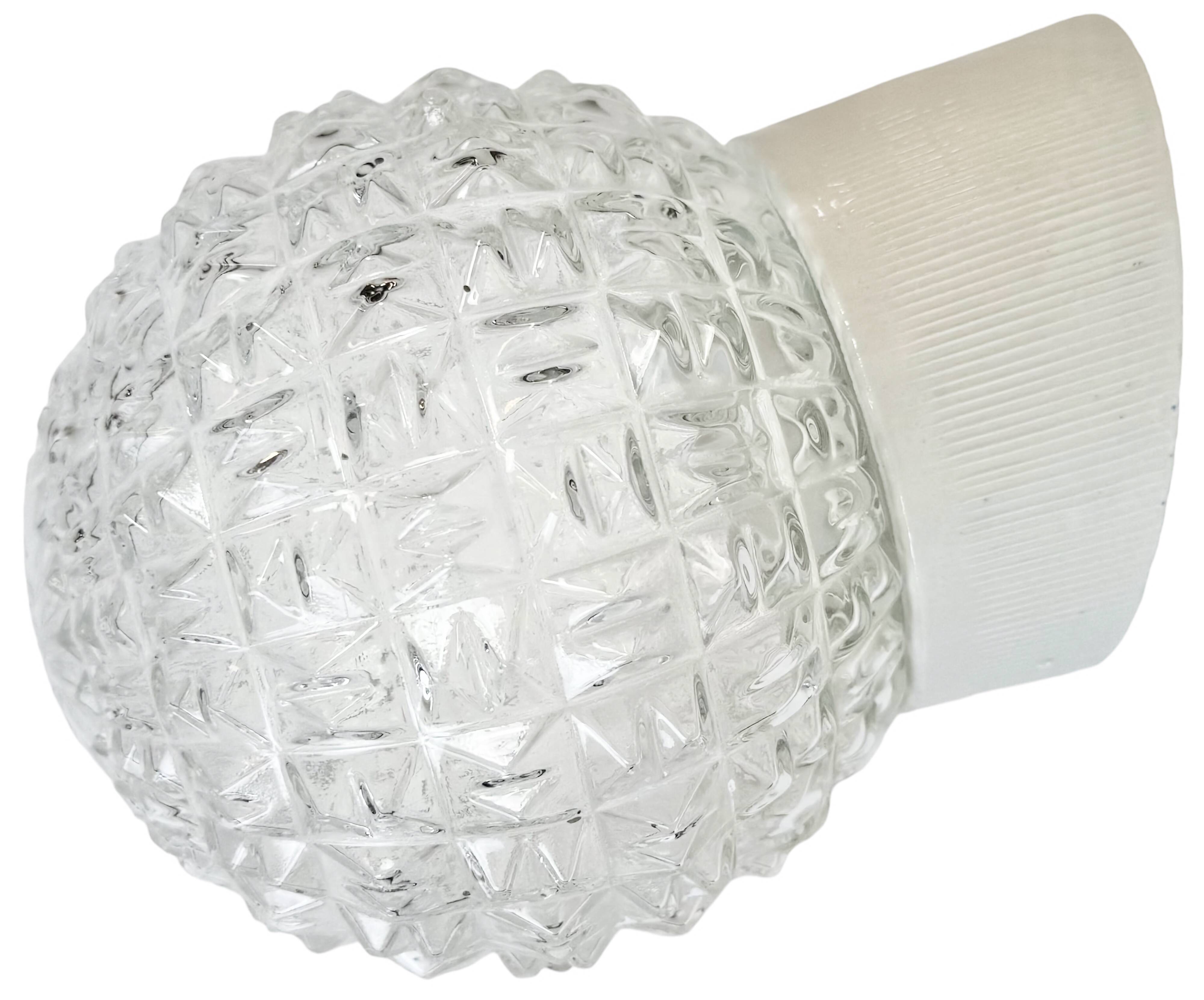 Vintage White Porcelain Wall Light, 1970s