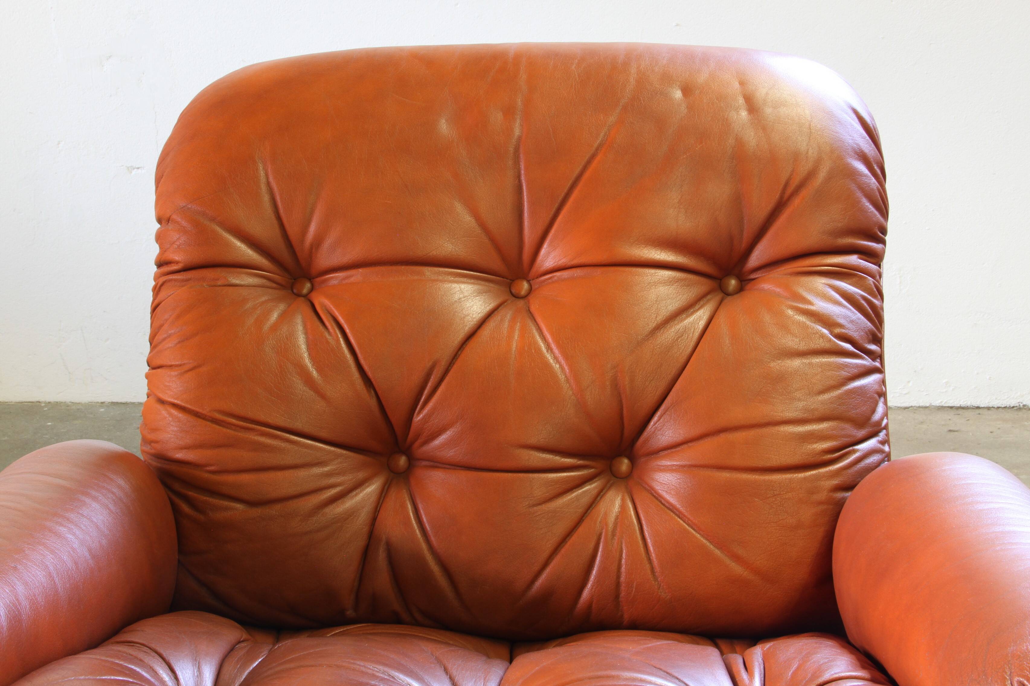 Vintage 1970s Leather Lounge Chairs by Elsa & Nordahl Solheim for Rybo Rykk