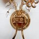 Brass and crystal art deco wall lamp attributed to palwa, 1960s