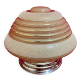 Vintage lamp or ceiling light, pink and gold granite glass, 50s/60s